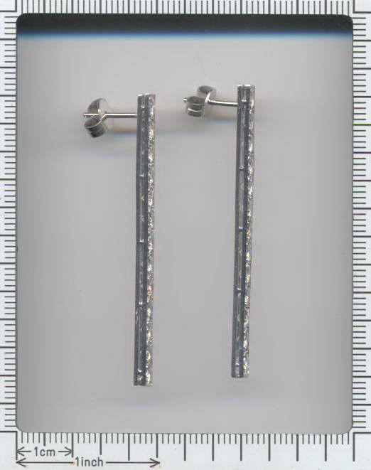 Vintage diamond bar earrings platinum 18kt white gold